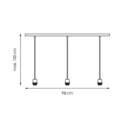 Home Sweet Home hanglamp Beam 3 98/9.5/15-100cm - Geborsteld staal 3
