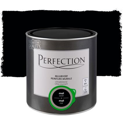 Peinture murale Perfection ultra couvrant noir 2,5L