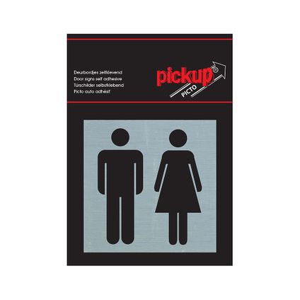 Plaque adhésive Pickup Route aluminium Toilettes 80x80mm