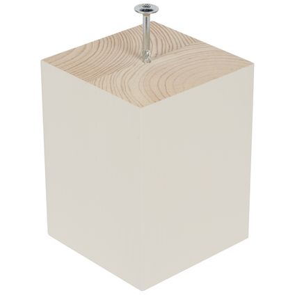 Duraline meubelpoot Lieke vierkant hout wit zijdeglans 12cm