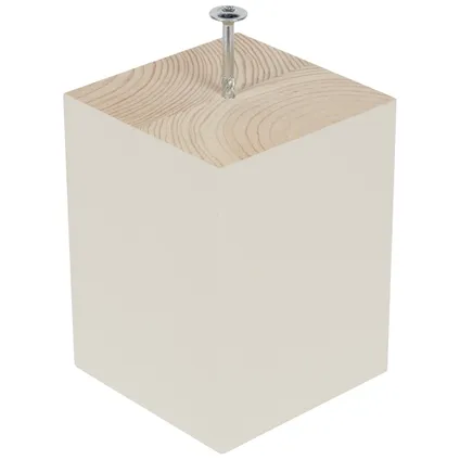 Duraline meubelpoot Lieke vierkant hout wit zijdeglans 12cm