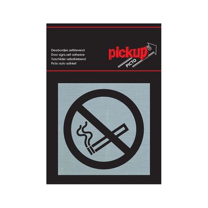 Plaque adhésive Pickup Route aluminium Interdiction de fumer 80x80mm
