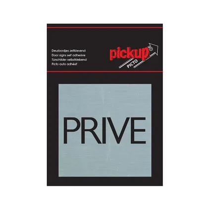 Pickup aluminium plaat Route sticker Prive 80x80mm