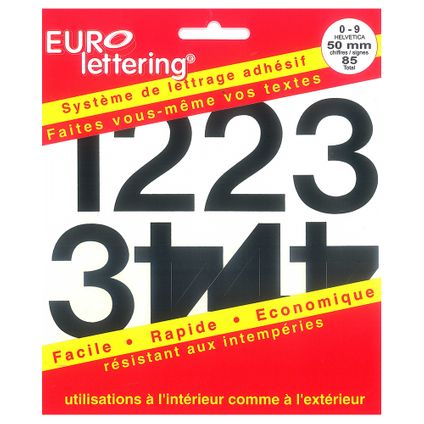 Pickup boekje zelfklevende cijfers Eurol 50mm zwart