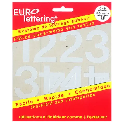 Pickup boekje zelfklevende cijfers Eurol 50mm wit