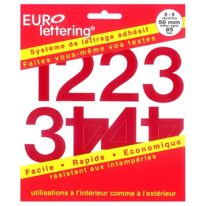 Pickup boekje zelfklevende cijfers Eurol 20mm rood