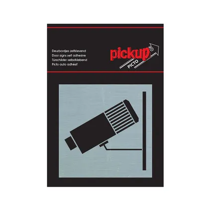 Pickup aluminium plaat Route sticker Camerabewaking 80x80mm