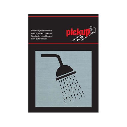 Pickup aluminium plaat Route sticker Douche 80x80mm