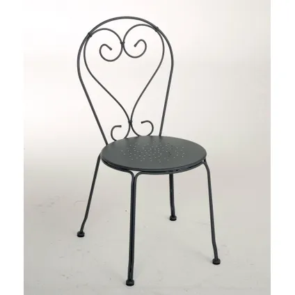 Chaise empilable Central Park Lucille métal anthracique 51x46x89,5cm 6