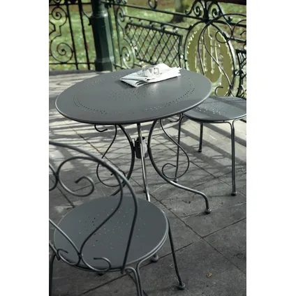 Chaise empilable Central Park Lucille métal anthracique 51x46x89,5cm 11