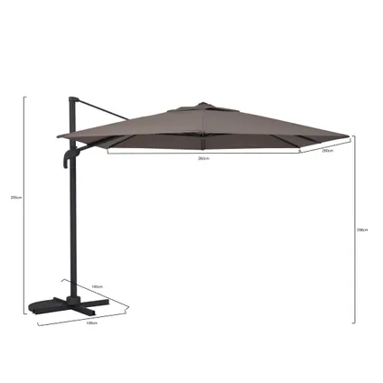 Central Park zweefparasol Relax 2,8m taupe 2