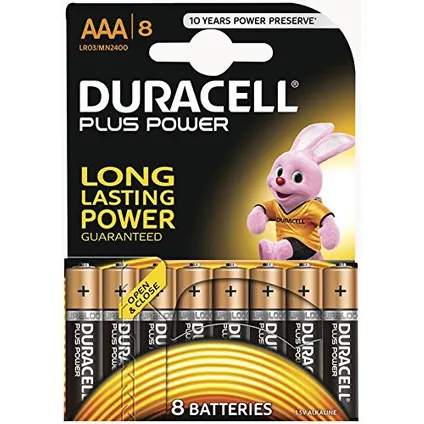 Duracell Batterijen Plus Power, Alkaline, 8 x AAA