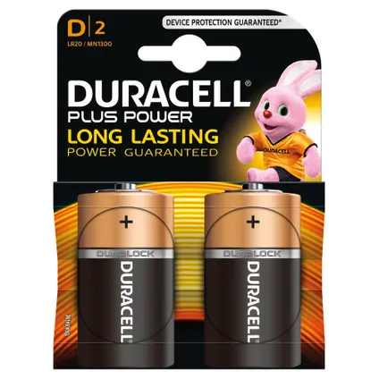 Onbemand Horizontaal morfine Duracel batterij ALK Plus Power D 1,5V 2st