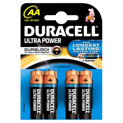 Duracel batterij ALK Ultra Power AA 4st