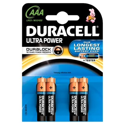 Pile Duracell ALK Ultra Power AAA 4 pièces