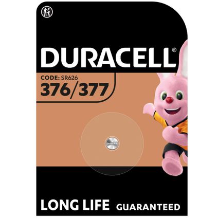 Pile bouton silver oxide Duracell '377' 1,5 V