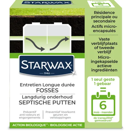 Starwax Entretien longue durée pour fosses septiques