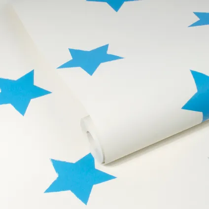 BeYou papierbehang sterren blauw wit 4