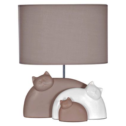 Seynave tafellamp ‘Cats’ taupe/wit 40 W