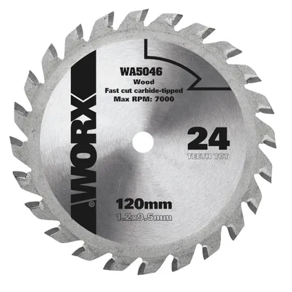 Worx cirkelzaagblad WA5046 TCT 120mm 24T