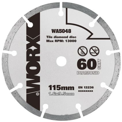 Lame de scie circulaire Worx WA5048 diamant 115 mm