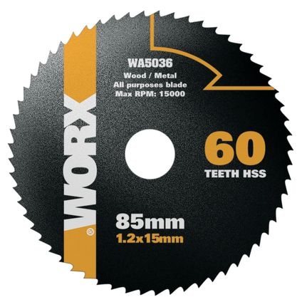 Lame de scie circulaire Worx WA5036 hss 85 mm 60T