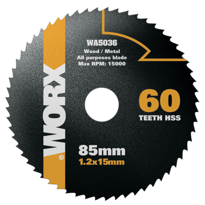 Worx cirkelzaagblad WA5036 hss 85 mm 60T