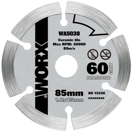 Worx cirkelzaagblad WA5038 diamant 85 mm