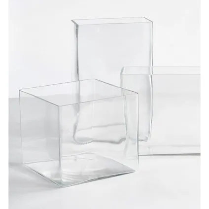 Mica Decorations Vaas - accubak - transparant - glas - 20 cm 4