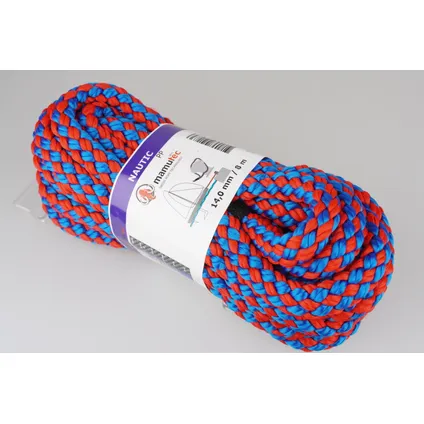 Mamutec meerlijn polyester gevlochten rood-blauw 14mmx8m 4