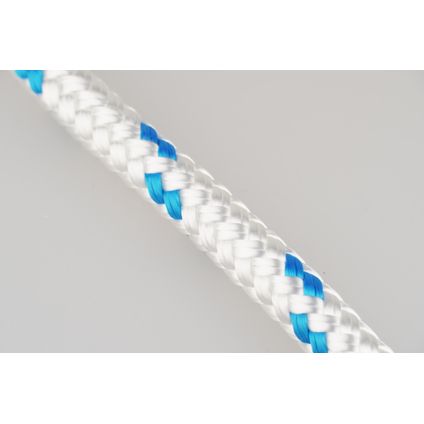 Mamutec meerlijn polyester gevlochten wit-blauw 12mmx8m