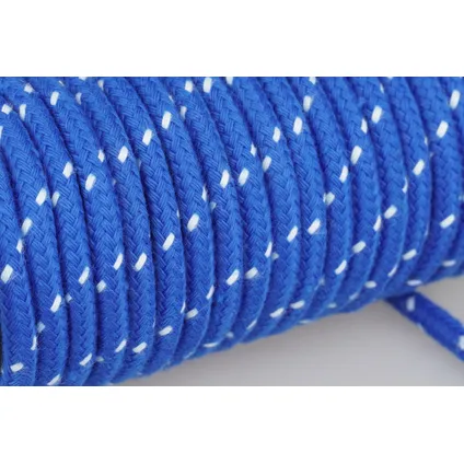 Mamutec touw polyester Spun Sport gevlochten blauw/wit 8mmx80m 3