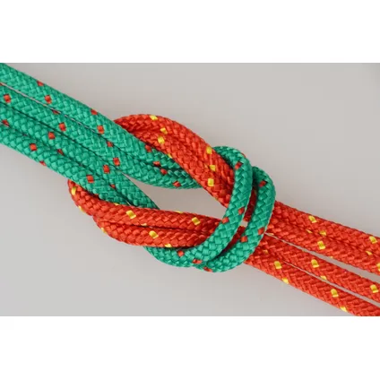 Mamutec touw polyester Neon gevlochten 16 spindels groen-rood 4mmx200m 5