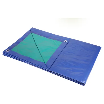 Sencys afdekzeil polyethyleen groen/blauw 130gr/m² 6x8m 2