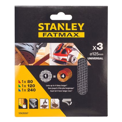 Stanley schuurpapier STA39267-XJ K80/120/240 – 3 stuks