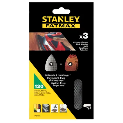 Toile abrasif Stanley FatMax STA39097-XJ Quickfit K120 3 pcs