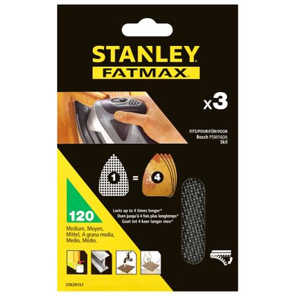 Toile abrasive Stanley FatMax STA39157-XJ Quickfit K120 pour Bosch PSM 3 pcs