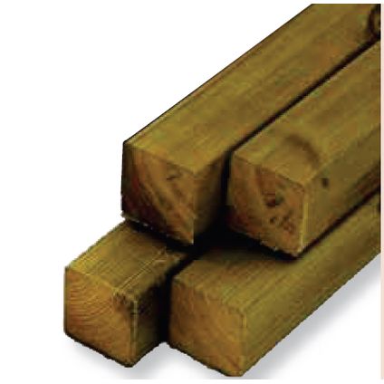 Vierkante paal hout 12x12x240cm