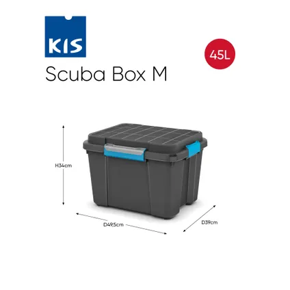 KIS Scuba opbergbox M - 45L Zwart/Blauwe 4
