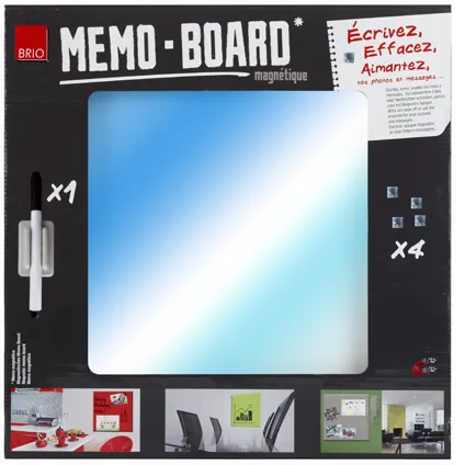 Memo board spiegel 40 x 40 cm