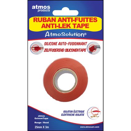 Atmos anti-lek tape rood 25mmx3m