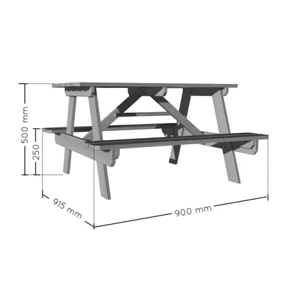 Table pique-nique enfant 91,5x90x50cm 3