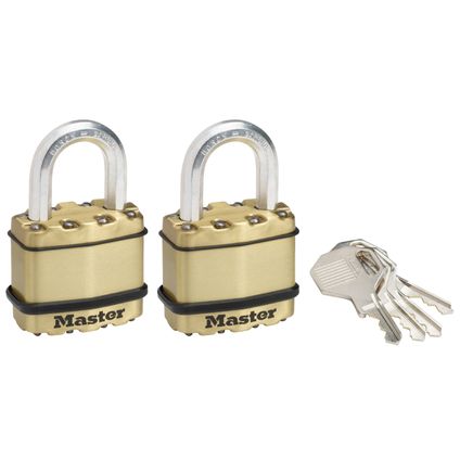 Cadenas Master Lock Excell® acier laminé 45mm et anse 24mm - 2pcs