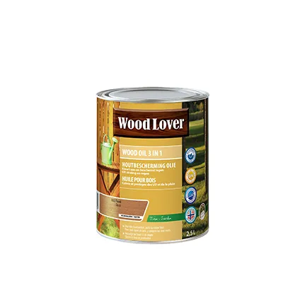 Huile de protection Wood Lover 'Wood Oil 3 en 1' teck 2,5L