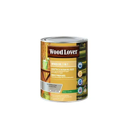 Huile de protection Wood Lover 'Wood Oil 3 en 1' gris vieux bois 2,5L