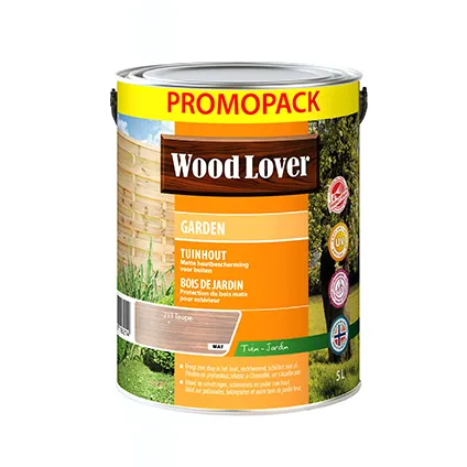 Wood Lover hout verf 'Garden' taupe 5L