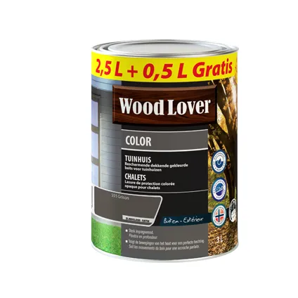 Wood Lover houtbeits 'Color Tuinhuis' grison 3L