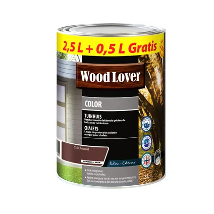 Wood Lover houtbeits 'Color Tuinhuis' chocolat 3L