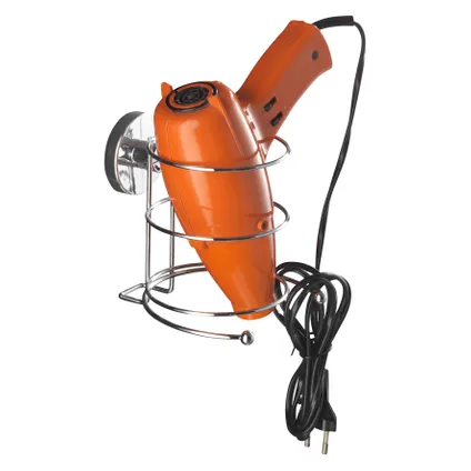 Wenko Haardrogerhouder + vacuumpomp Vacuumloc Milazzo metaal chroom 3