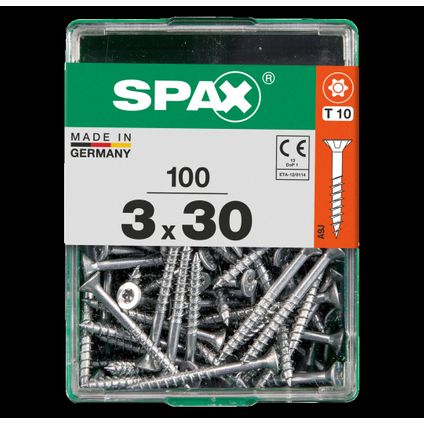 Spax schroef 'T-Star plus' staal geel 30 x 3 mm - 100 stuks